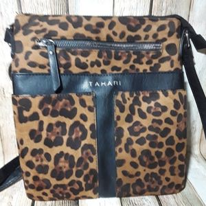 Tahari Leopard Print Crossbody Bag